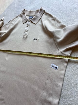 Polo Nike Vintage 90s Beige Logo Swoosh Talla XXL