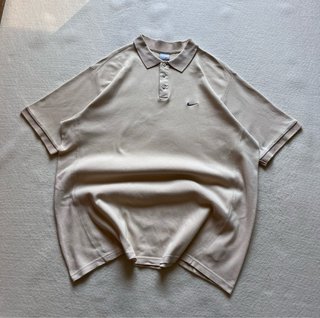 Polo Nike Vintage 90s Beige Logo Swoosh Talla XXL