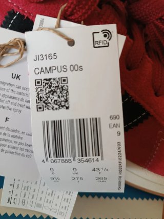 Adidas Campus 00s Talla 43 1/3 Rojos