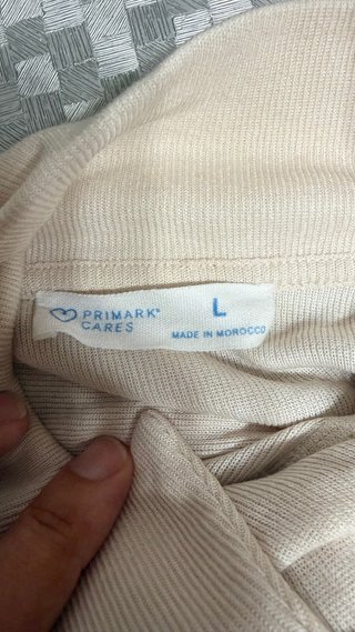 Polo beige manga corta tipo camisa Talla L