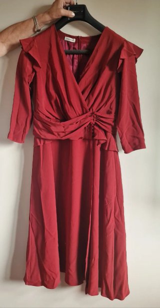 Vestido fiesta rojo Pilar Bande