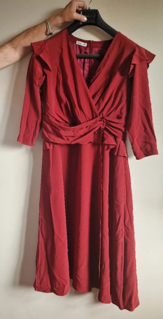 Vestido fiesta rojo Pilar Bande