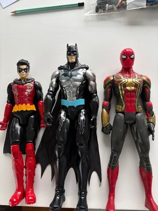 Muñecos Superhéroes Batman, Robin, Spiderman