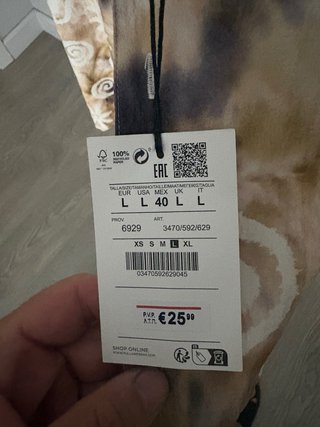 Camisa Pull&Bear Estampada Talla L Sin estrenar