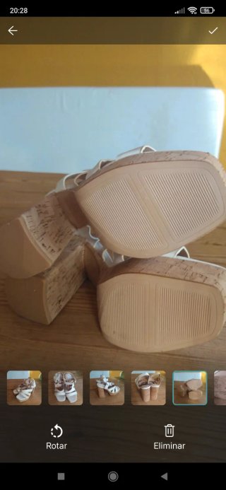 Sandalias de tacón verano beige/blanco