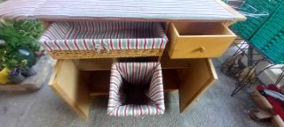 Mueble auxiliar planchar con cestas y cajón