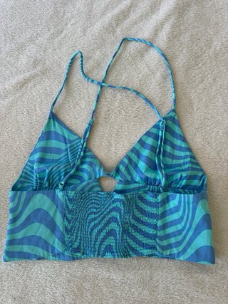 Top Zara Talla M Azul y Turquesa