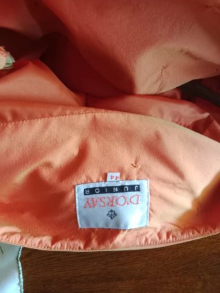 Vestido fiesta verde y naranja con fular