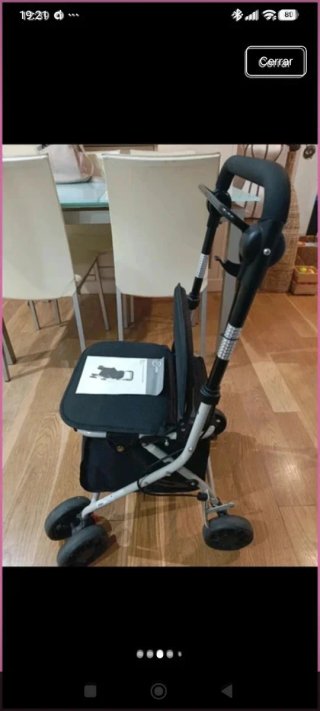 Andador Prim monomando negro con asiento