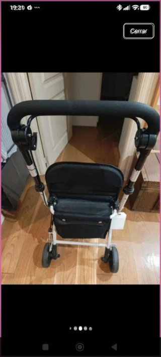 Andador Prim monomando negro con asiento