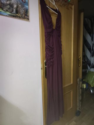 Vestido largo burdeos