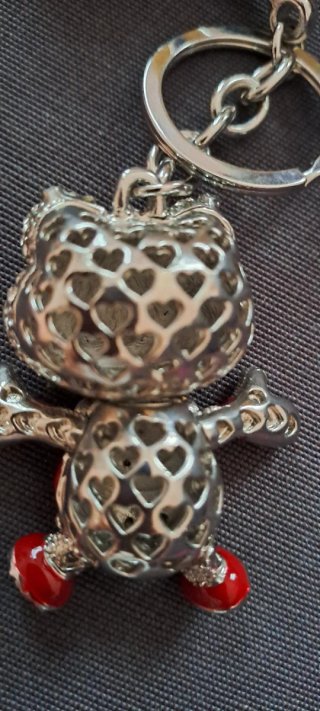 Portachiavi Rana Strass Bianchi Rossi