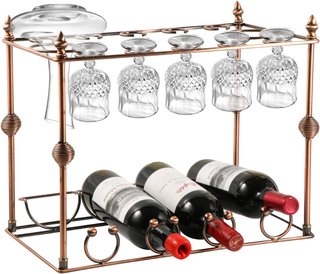 Estante para Vino y Copas color Cobre
