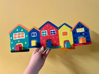 Perchero Infantil Casitas Colores