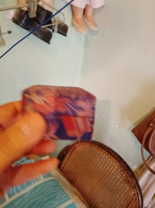 Cajita antigua joyas morada y roja