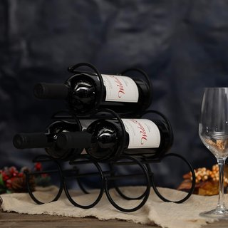 Botellero de Hierro Negro para 6 Botellas