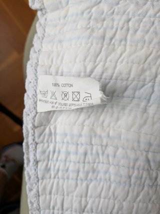 Colcha cuna niño rayas azules reversible