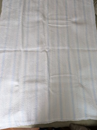 Colcha cuna niño rayas azules reversible