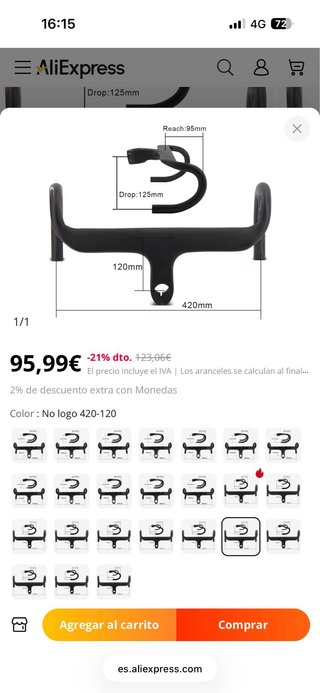 Manillar Integrado Carbono Cockpit