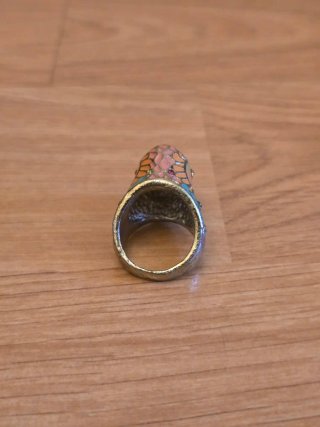Anillo loro esmaltado multicolor