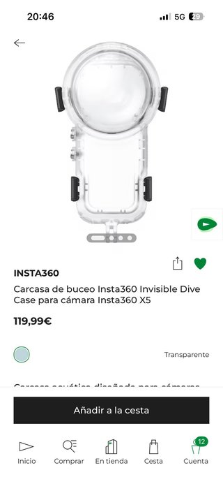 Carcasa buceo Insta360 Invisible Dive Case X5