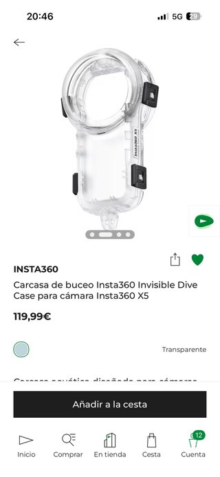Carcasa buceo Insta360 Invisible Dive Case X5