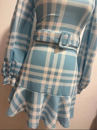 Vestido cuadros manga larga