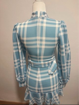 Vestido cuadros manga larga