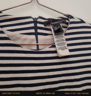Vestido Marinero Rayas Azul y Blanco