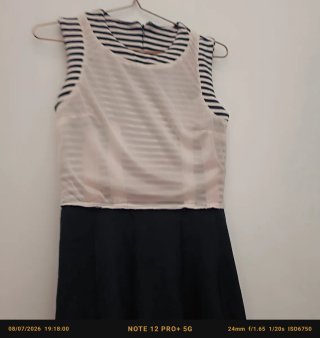 Vestido Marinero Rayas Azul y Blanco