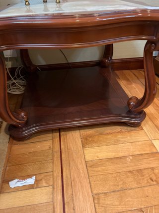 Tavolo ausiliario in legno e pietra