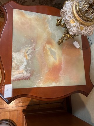 Tavolo ausiliario in legno e pietra