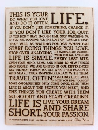 Cuadro Holstee Manifesto Madera Grabado