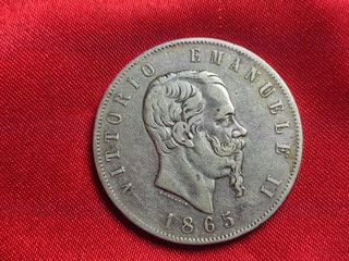 5 Lire Vittorio Emanuele II 1865 Argento
