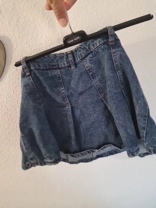 Minifalda vaquera plisada