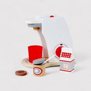 Booy - Macchina del caffè in legno per bimbi con accessori