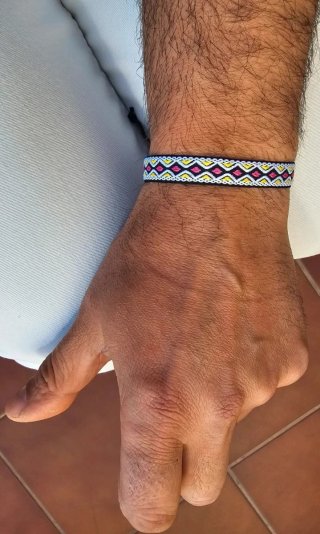 Pulsera étnica tela hombre