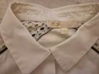 Camisa Maje blanca con mangas de encaje