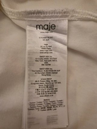 Camisa Maje blanca con mangas de encaje