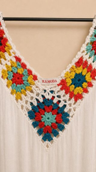 Kaftán boho multicolor talla única playa