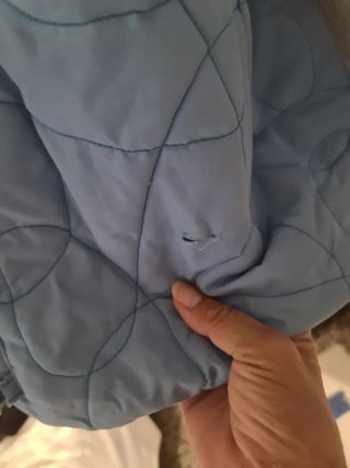 Chaleco matelase azul y gris