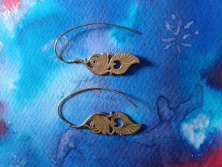 Pendientes étnicos latón plateado