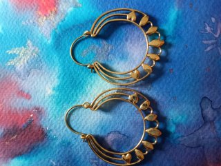 Pendientes étnicos latón plateado