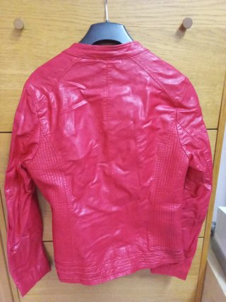 Chaqueta Piel Roja Mujer