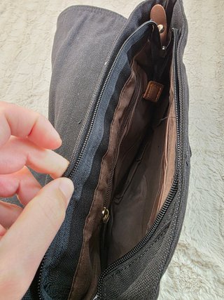 LOSMILE Bolso Bandolera Lona Negro Marrón