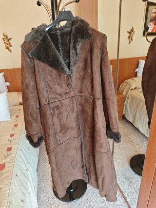 Chaquetón largo mujer marrón