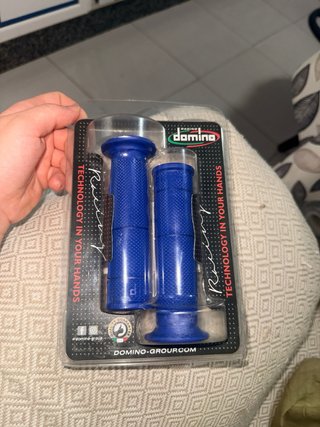 Puños Domino D22 Azul Moto/Bici
