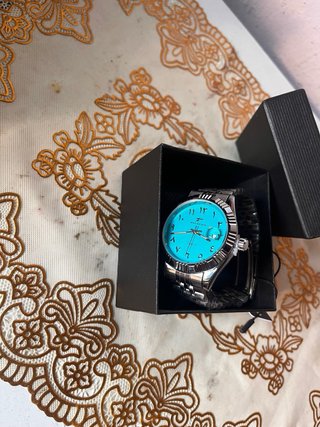 Reloj RICEGO Turquesa y Plateado Nuevo