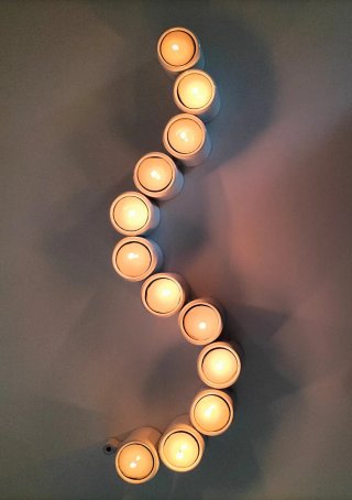Portavelas cerámica blanca Ikea PS Värmeljushållar