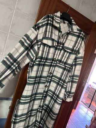 Sobrecamisa larga a cuadros Shein
